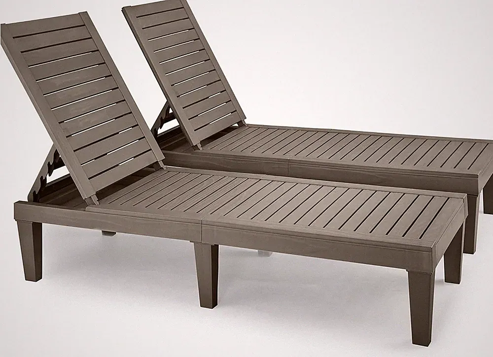 Chaise Outdoor Lounge Chairs with Adjustable Backrest, Multi-Functional Patio Lo