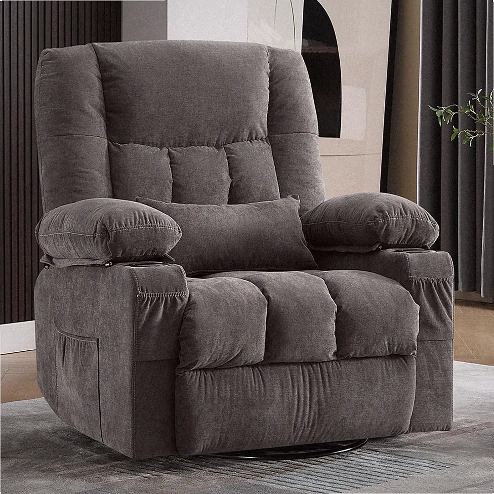 Massage Rocker Recliner Chair with Heat, Vibration, USB & Cup Holders