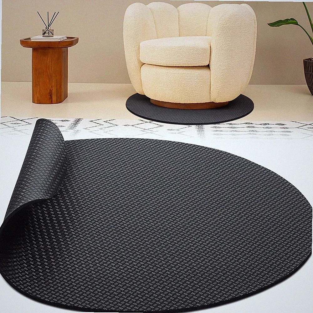 Non-Slip Round Recliner Pad 27.5'' - Furniture Floor Protector Mat for Hardwood