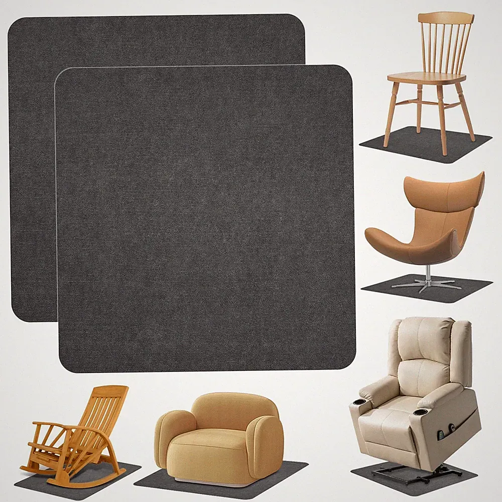 Recliner Pads for Hardwood Floors Non Skid, 35"x35" Furniture Pads Floor Mats...