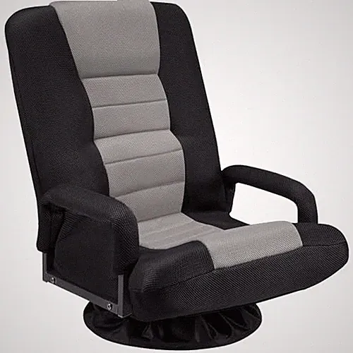 Swivel Floor Gaming Chair w/Armrests,Folding Video Reclining Sofa w/6 1 Grey