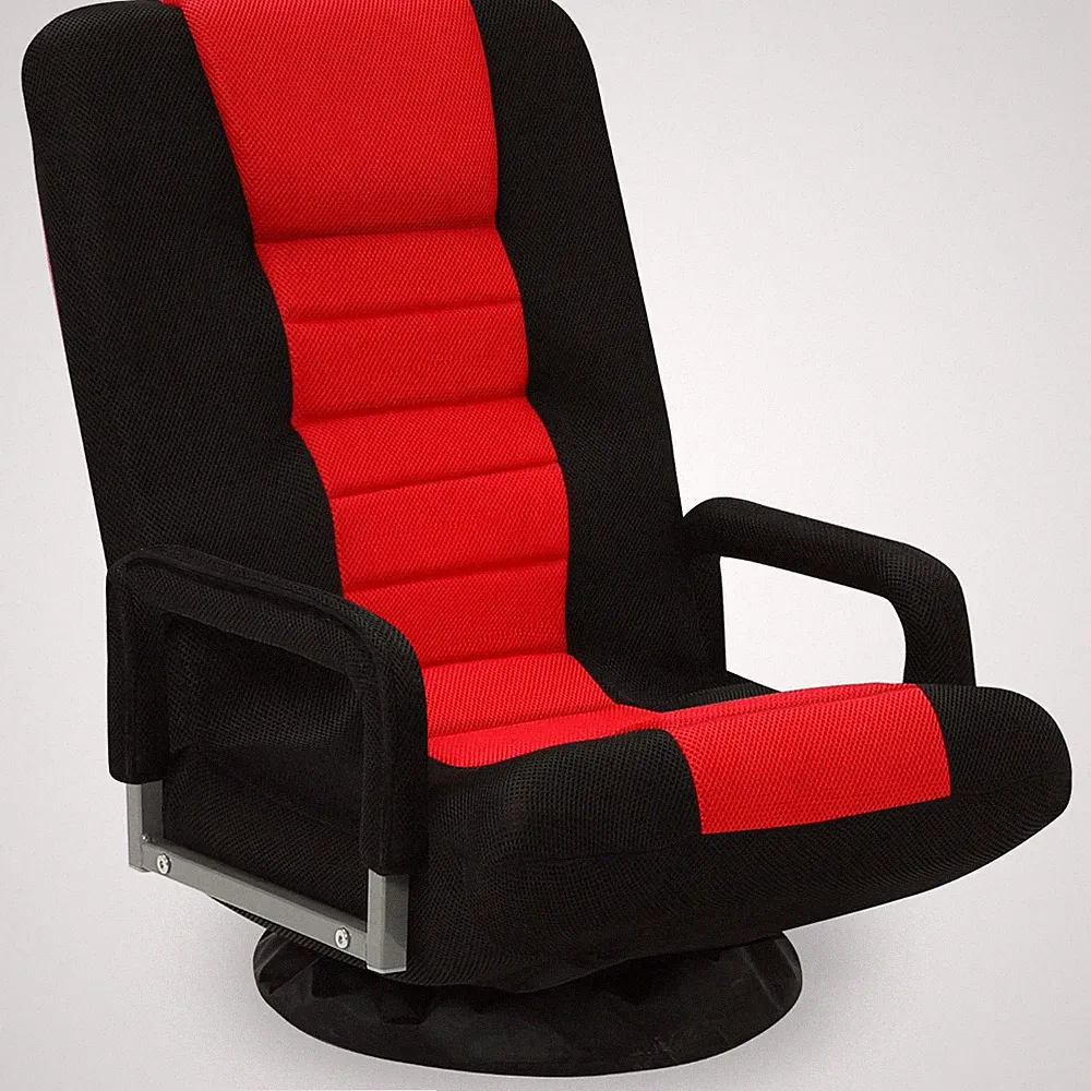 Swivel Floor Gaming Chair w/Armrests,Folding Video Reclining Sofa w/6 Adjusta...