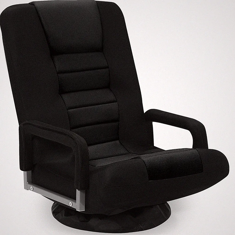 Swivel Floor Gaming Chair W/armrests Folding Video Reclining Sofa W/6 Adjustable
